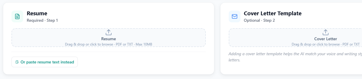Upload your resume
